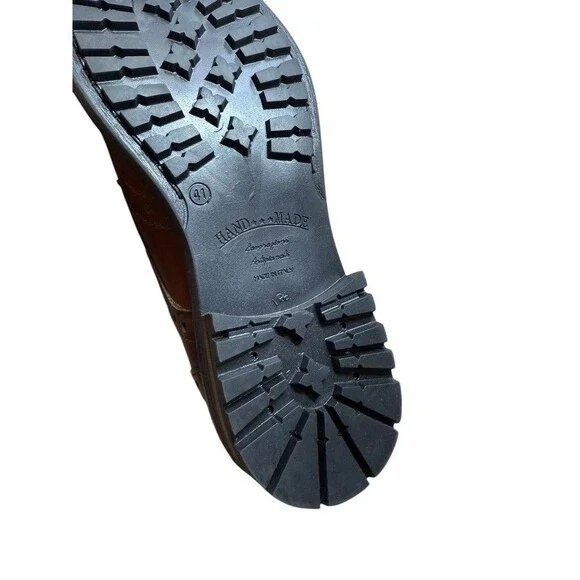 Handmade Italian Shoes Mens Size 41 Brogue Dress Made in Italy Classic - Oxford - Picture 8 of 10